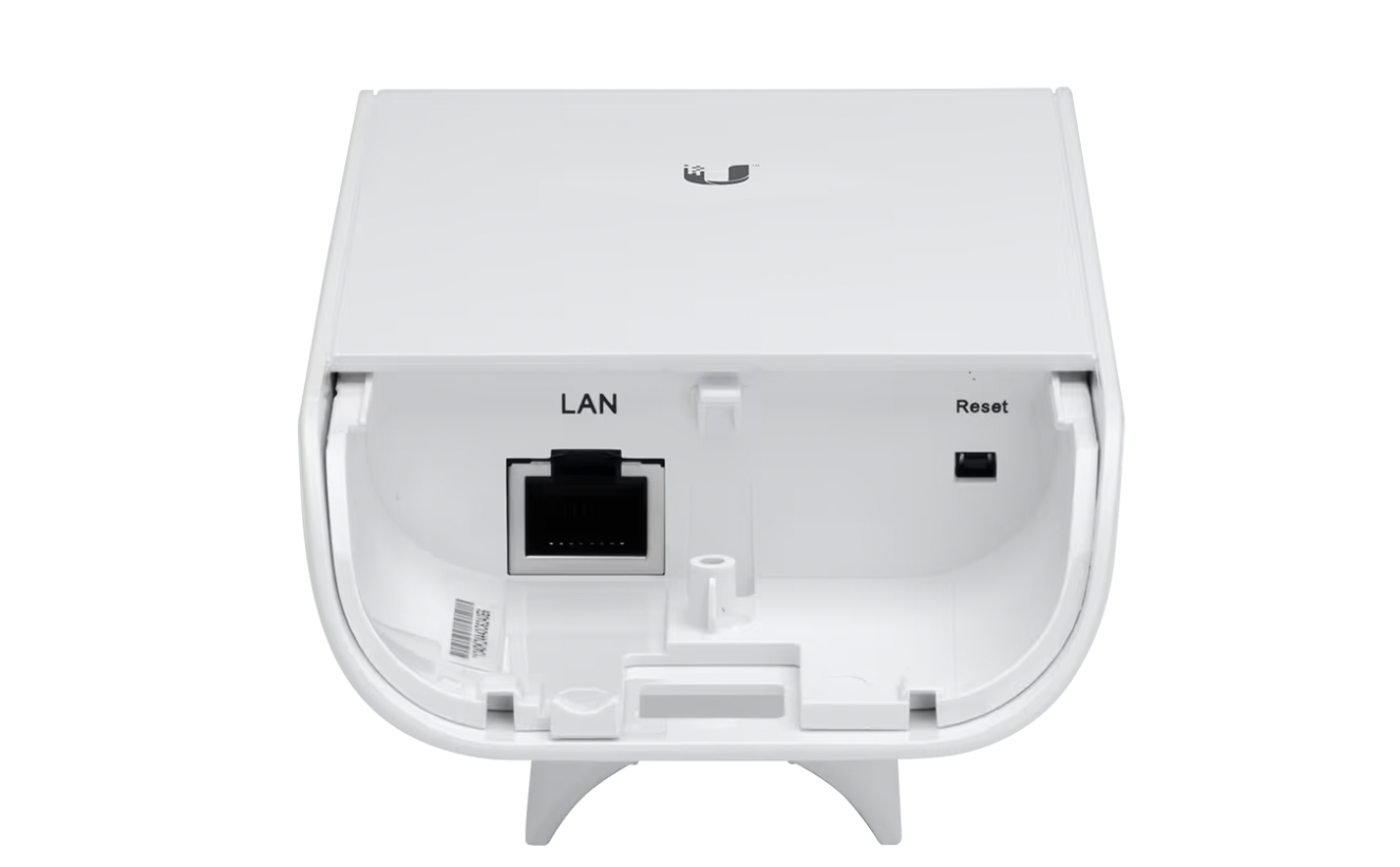 Ubiquiti NanoStation M2 loco outdoor 2.4 GHz CPE device back showing port