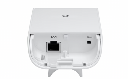 Ubiquiti NanoStation M2 loco outdoor 2.4 GHz CPE device back showing port