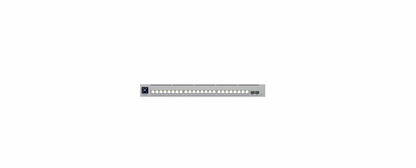 Front view of Ubiquiti ECS 24 PoE showing all 24 RJ45 ports