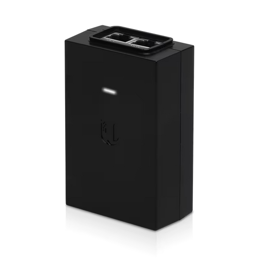 Ubiquiti POE-48-24W-G 48V passive PoE adapter with RJ45 port and LED indicators
