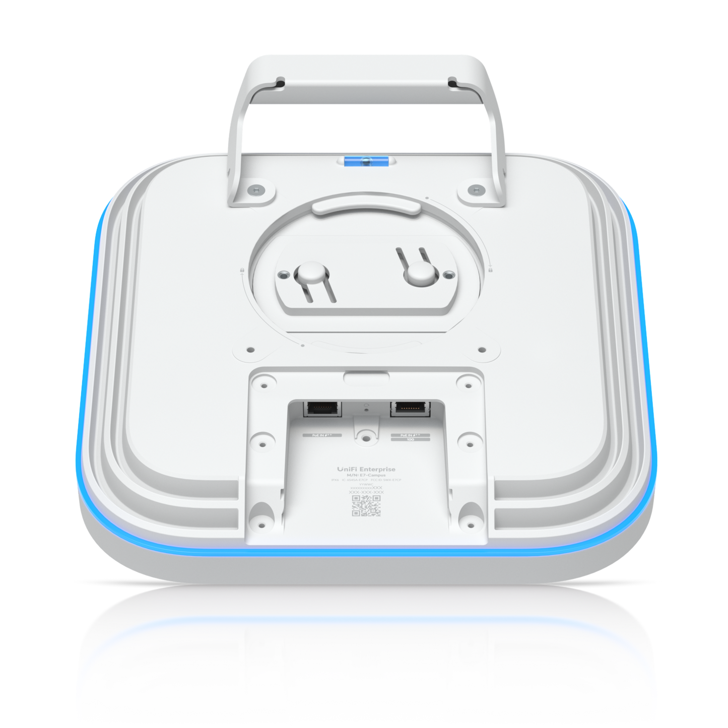 Ubiquiti E7-Campus top down view of back showing ports