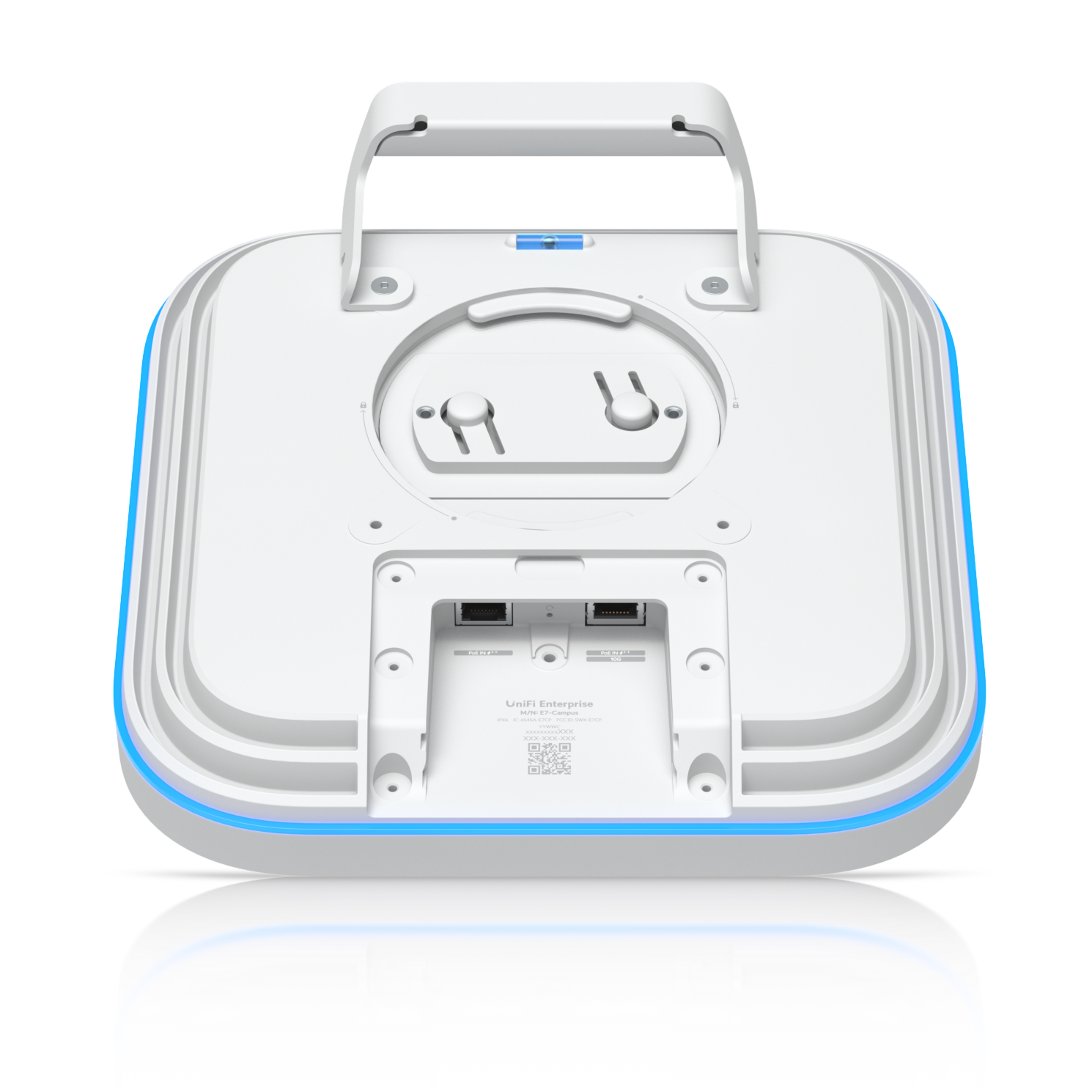 Ubiquiti E7-Campus top down view of back showing ports