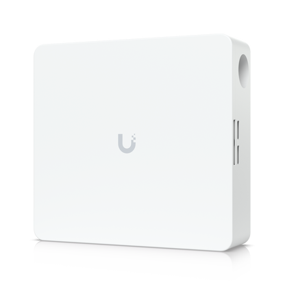 Closed front view of Ubiquiti EAH-8 enclosure with UniFi logo centered
