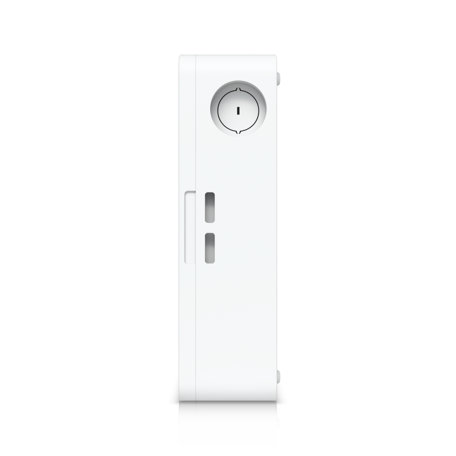Angled view of EAH-8 access hub showing internal relays, LED lighting, and side PoE ports