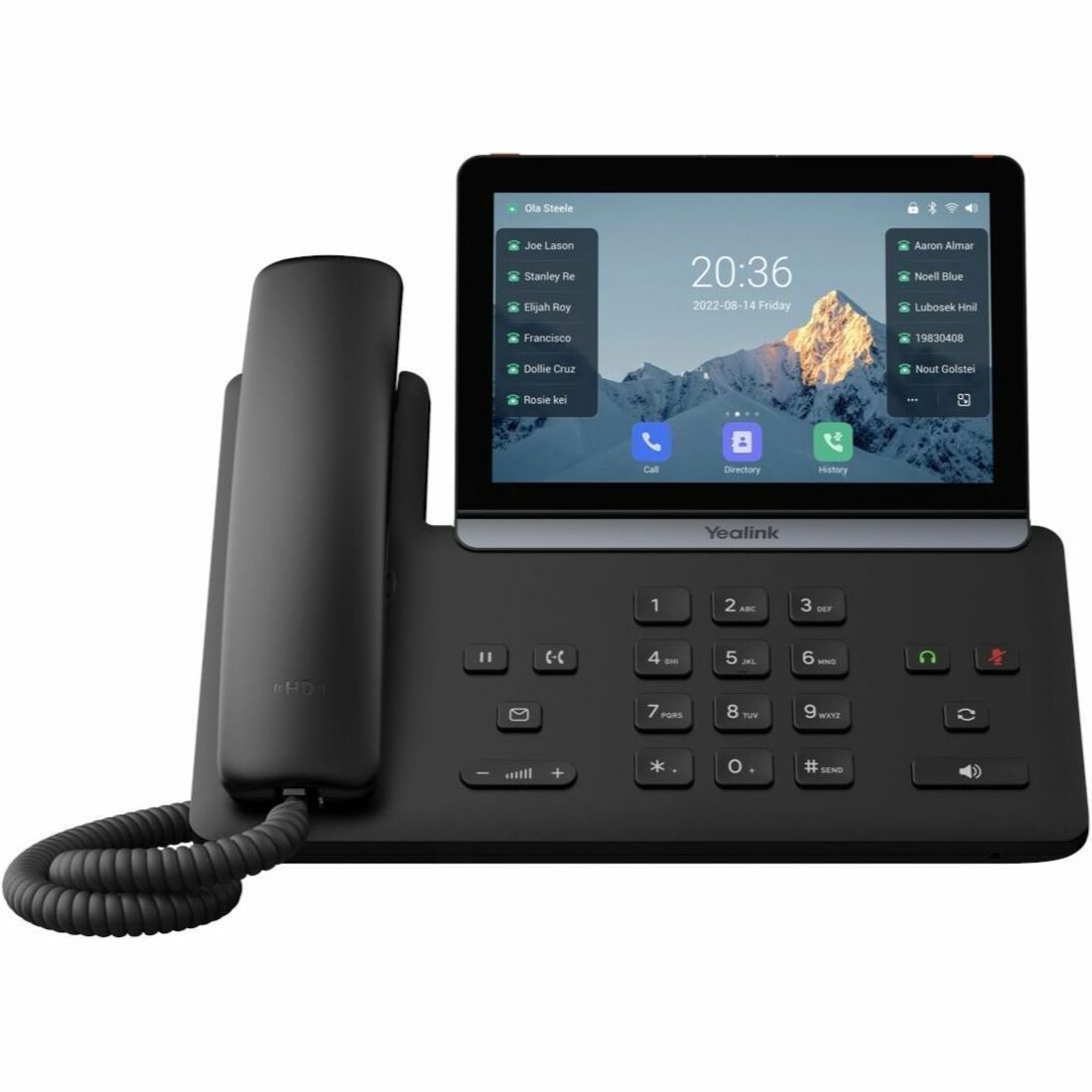 Yealink T88W IP Phone - Corded - Corded/Cordless - Bluetooth, Wi-Fi - 10 Multiple Conferencing - Wall Mountable, Stand Mountable, Desktop - Black - 1301226