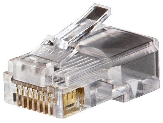 Klein Tools  RJ45 Connectors, Cat5e Modular Data Plugs with 3-pronged Contact for Solid or Stranded Conductors, 50-Pack