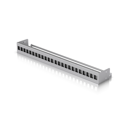 Ubiquiti UACC-Rack-Panel-Patch-Blank-24 front view showing 24 blank keystone slots

