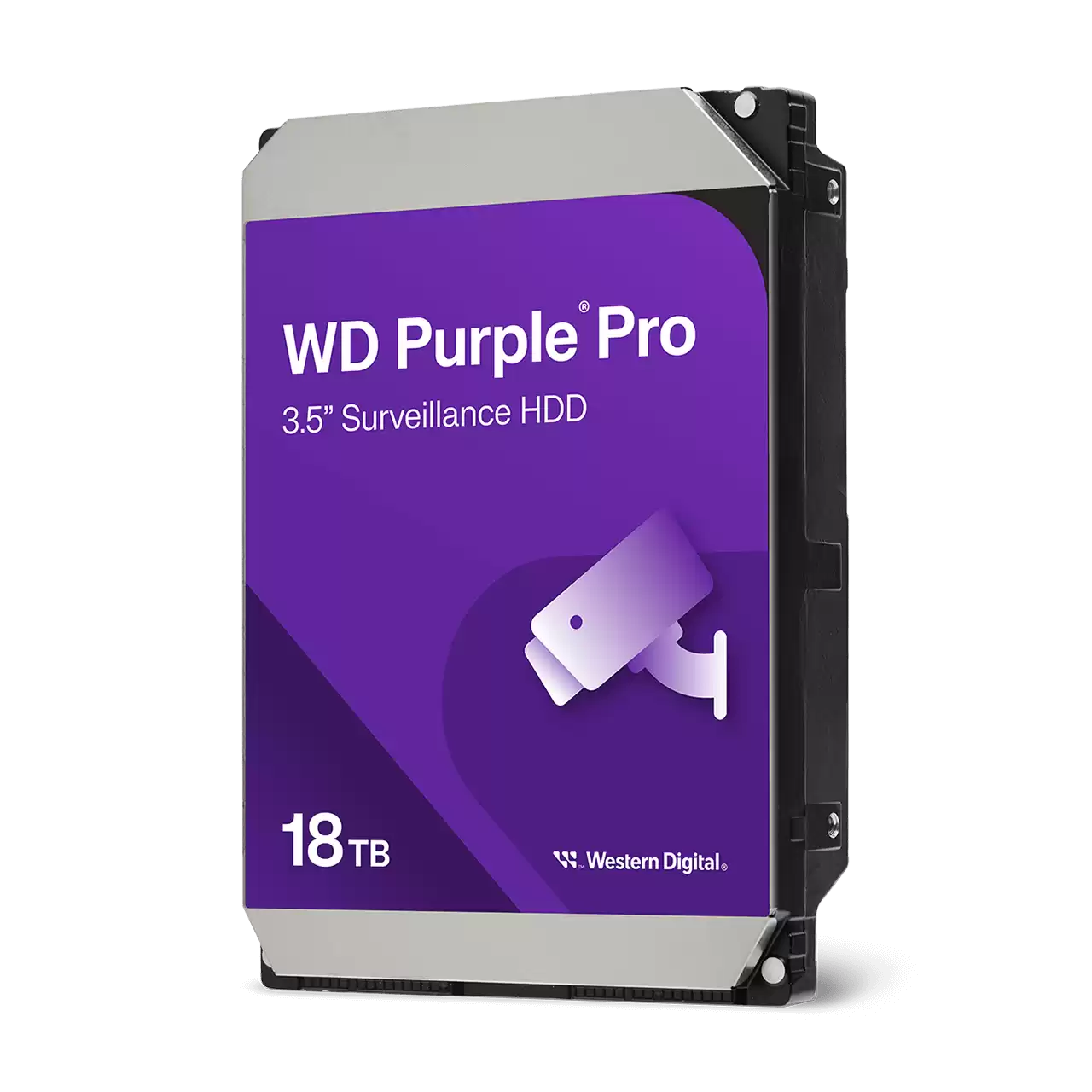 Western Digital WD181PURP 18TB hard drive label and model info