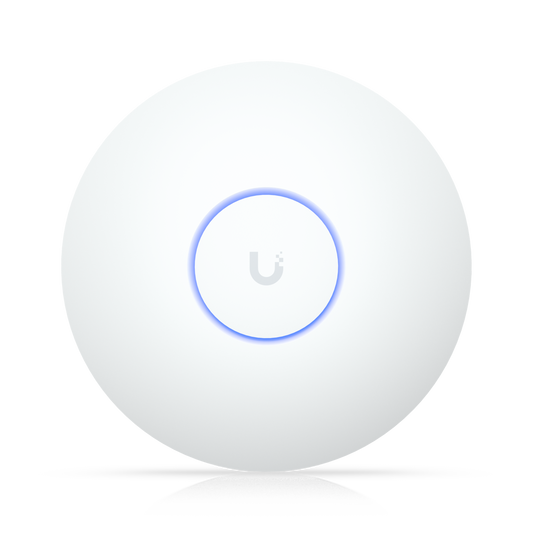 Front view of Ubiquiti U7-LR WiFi 7 long-range access point