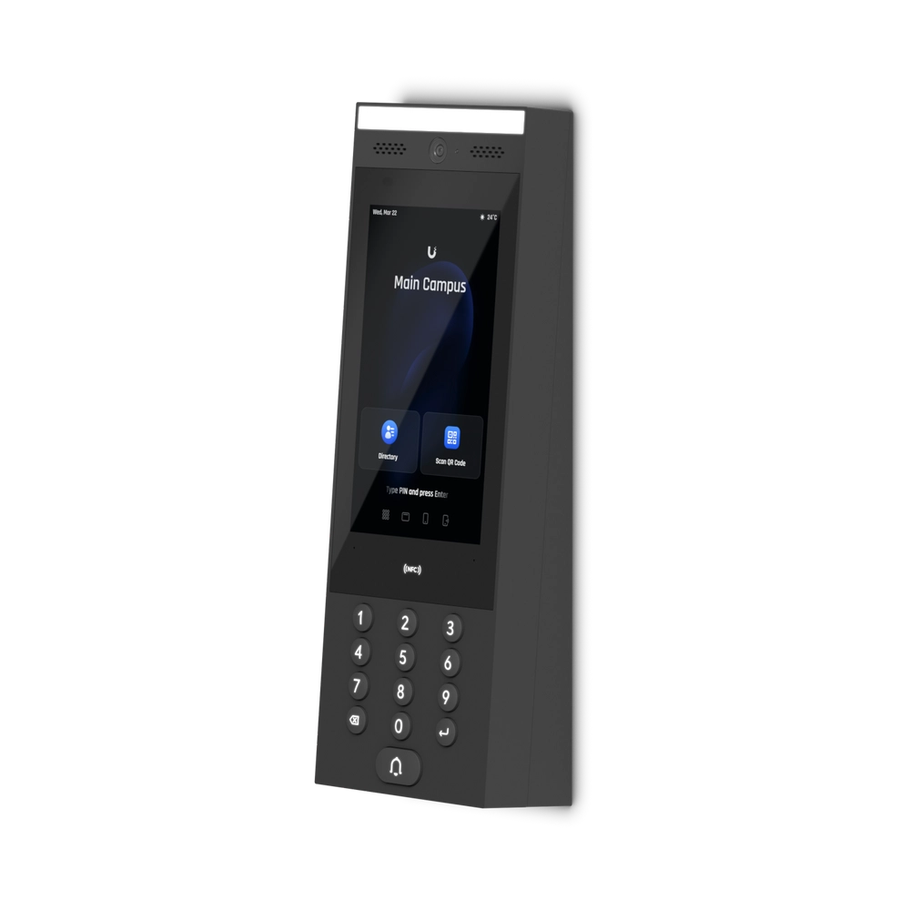 UniFi Access Intercom with UACC-Intercom-Sunshield mounted in outdoor setup
