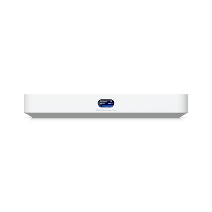 Front view of Ubiquiti Cloud Gateway Fiber UCG-Fiber showing compact desktop design