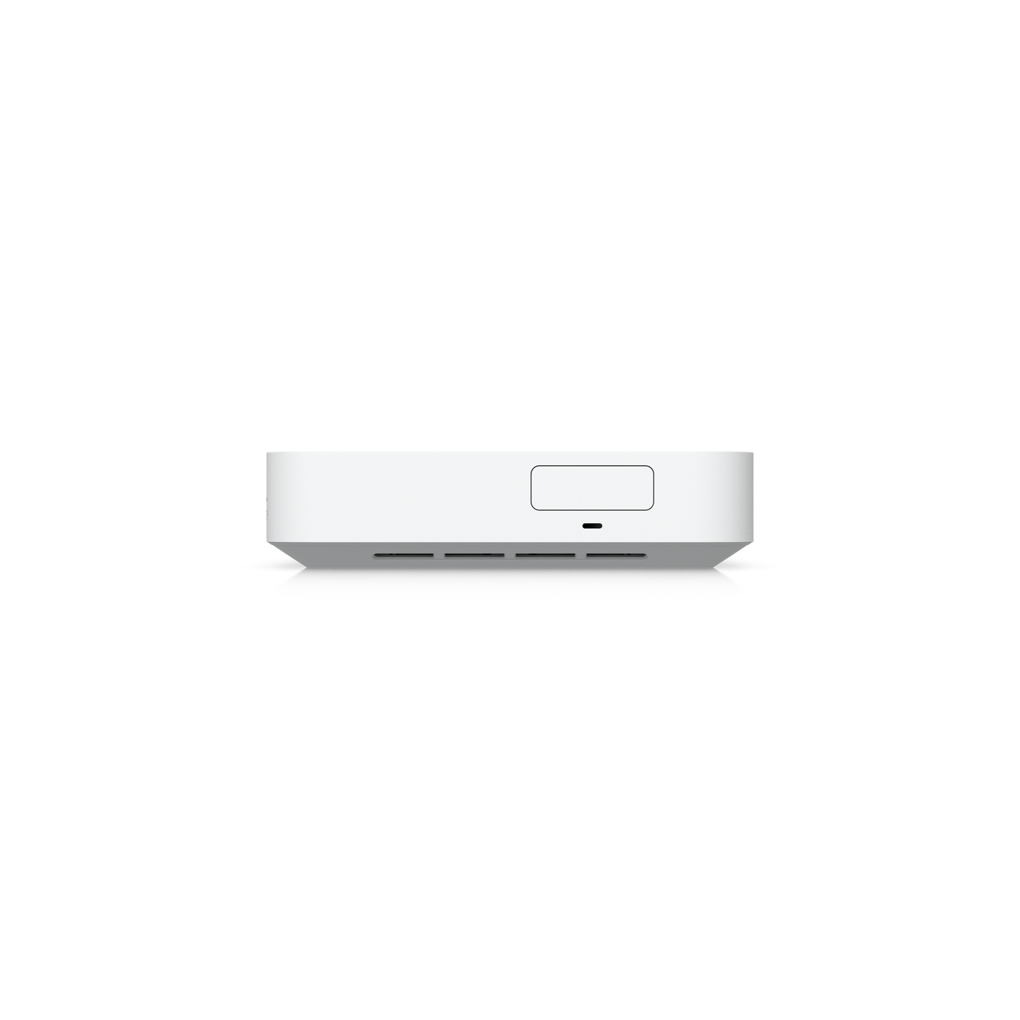 Side profile of UCG-Fiber Cloud Gateway with reset button and ventilation slots