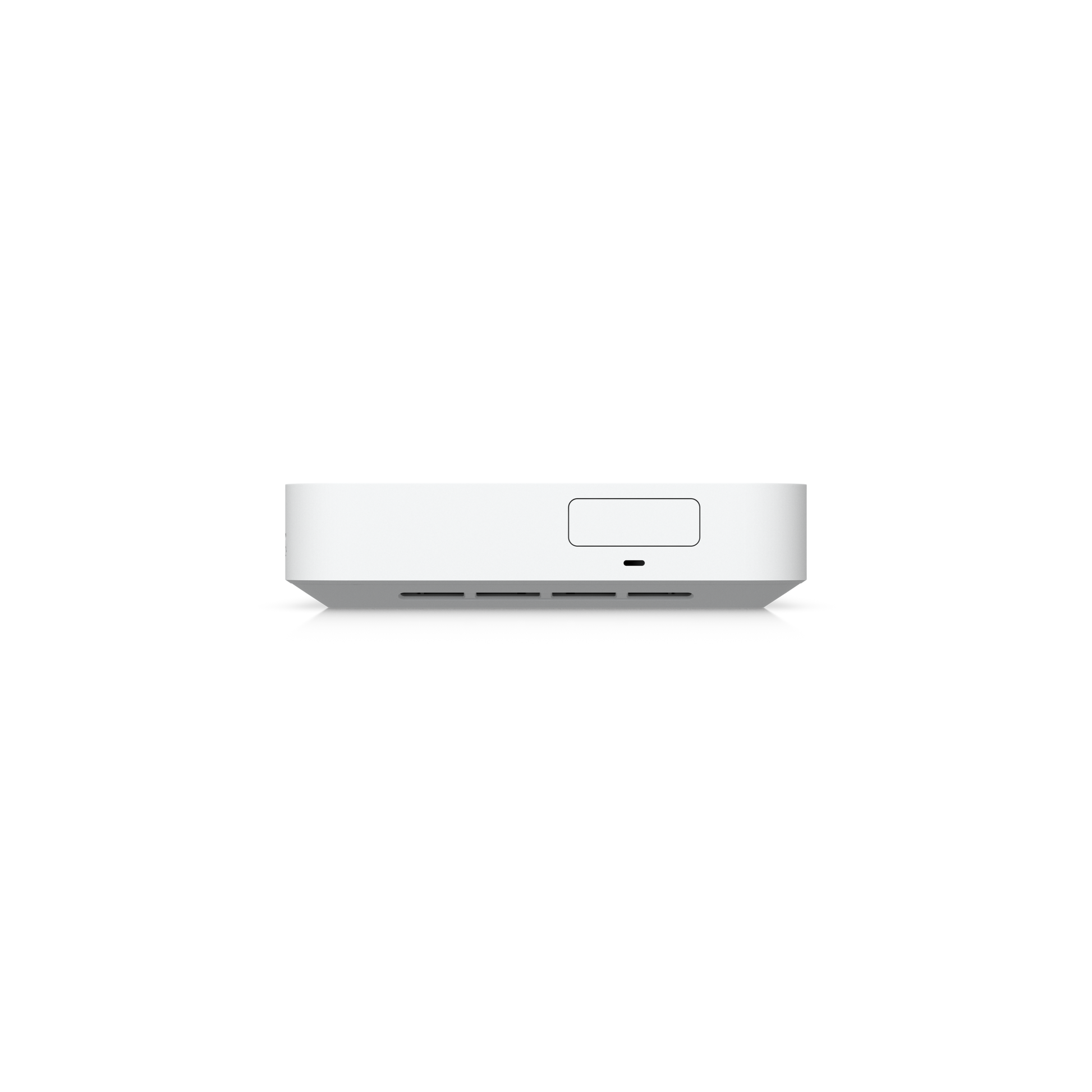 Side profile of UCG-Fiber Cloud Gateway with reset button and ventilation slots