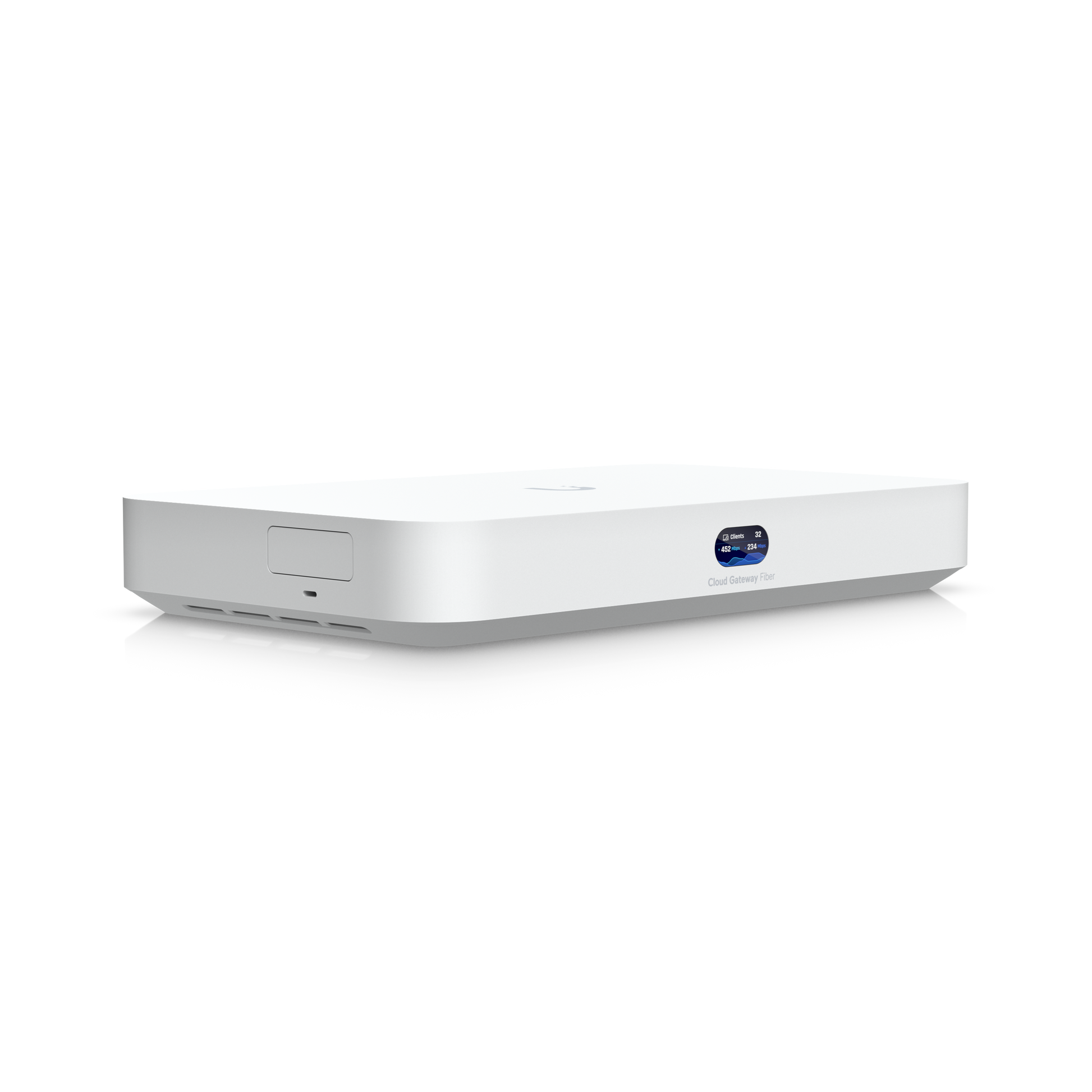 Angled front view of Cloud Gateway Fiber highlighting digital display panel