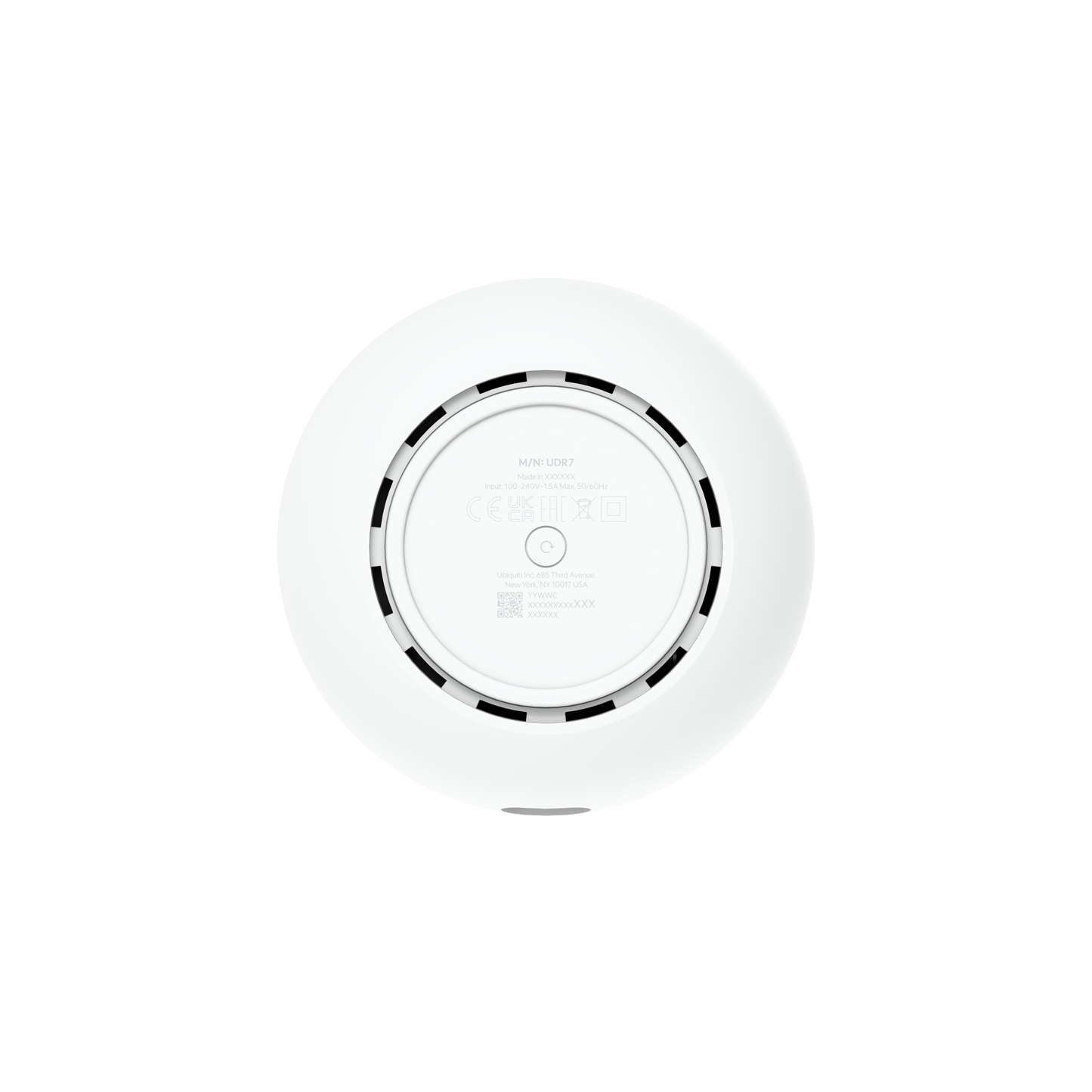 Ubiquiti UniFi Dream Router 7 (UDR7) bottom view.