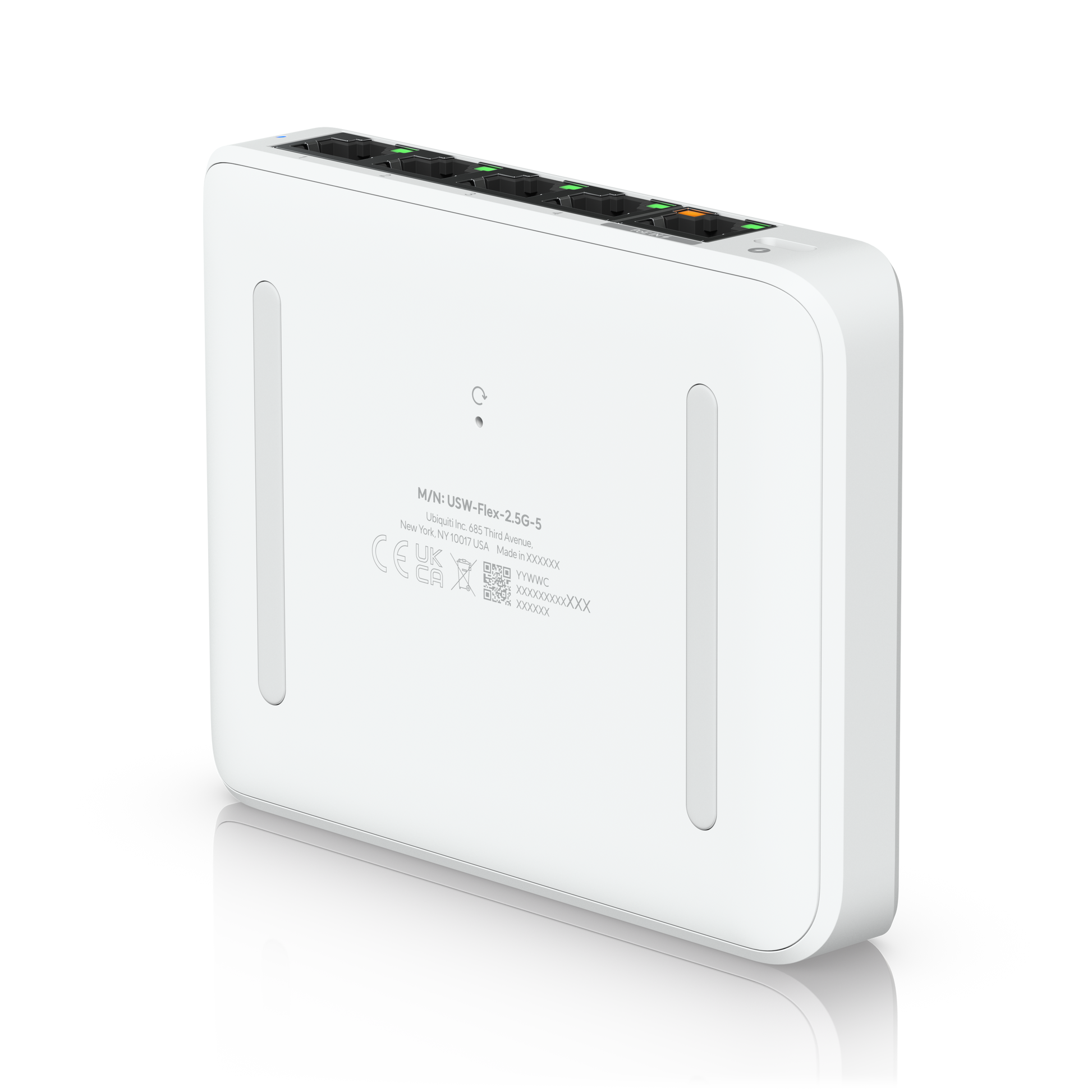 Ubiquiti usw-flex-mini-2.5g back view showing model number
