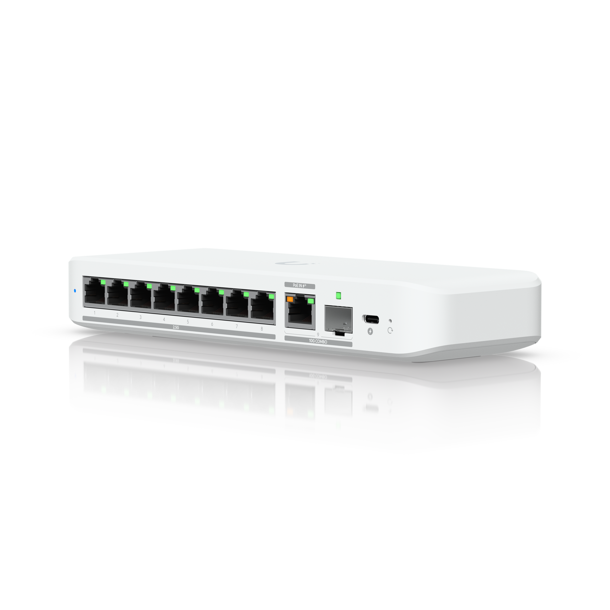 Front view of Ubiquiti USW-Flex-2.5G-8 Switch