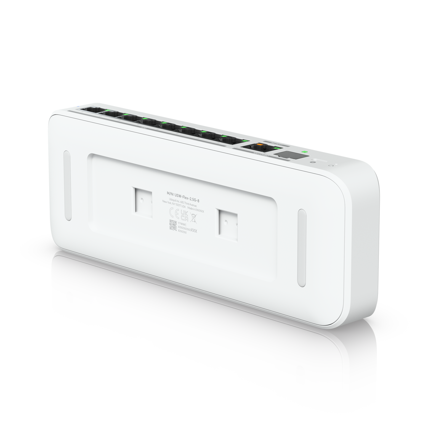 rear angled view of Ubiquiti USW-Flex-2.5G-8 Switch