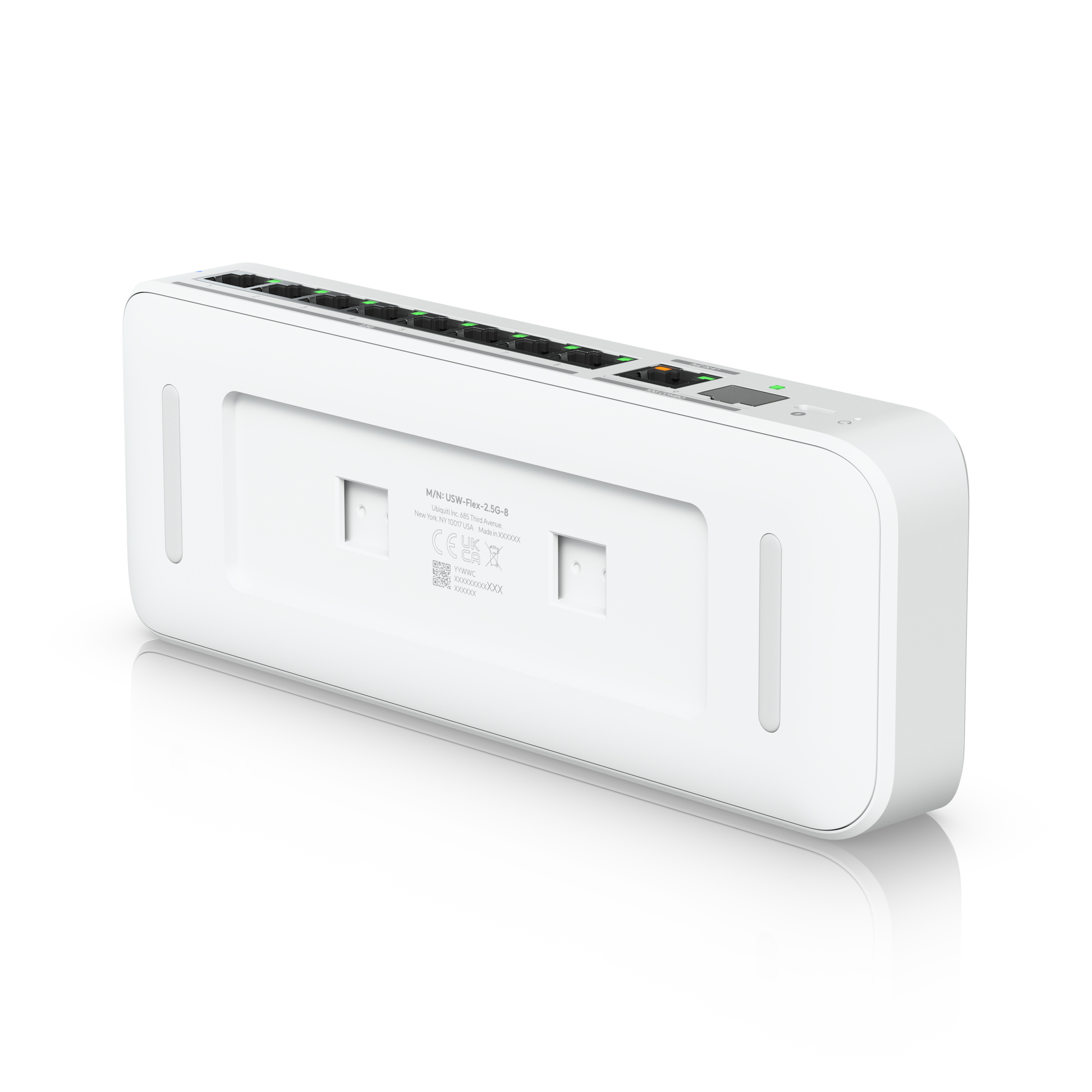rear angled view of Ubiquiti USW-Flex-2.5G-8 Switch