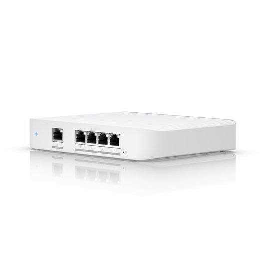 Ubiquiti USW-Flex-XG front angled view showing 5 ports