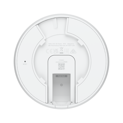 Ubiquiti G5 Dome UVC-G5-Dome – underside with PoE port and reset button